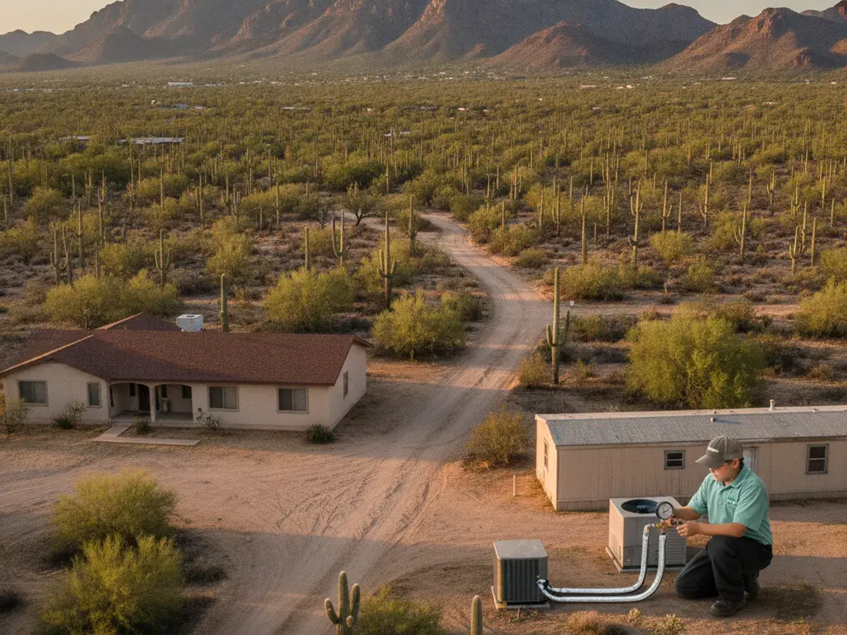 Homes in the Avra Valley and Tucson Mountains part of the Tucson area, near Three Points
